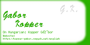 gabor kopper business card
